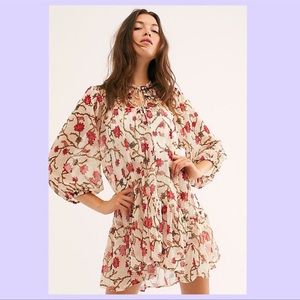 NWT Free People Keeping Up with Kara Floral Print Tunic S